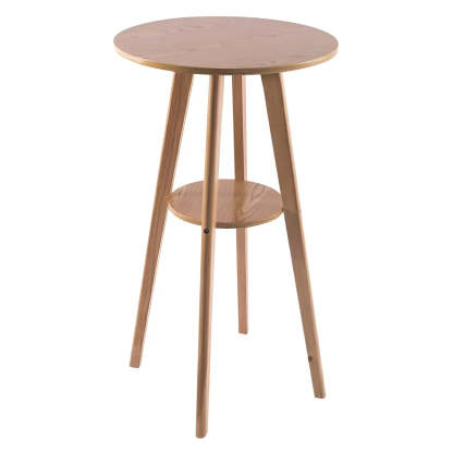 Small Natural Round Rubberwood Bar Table