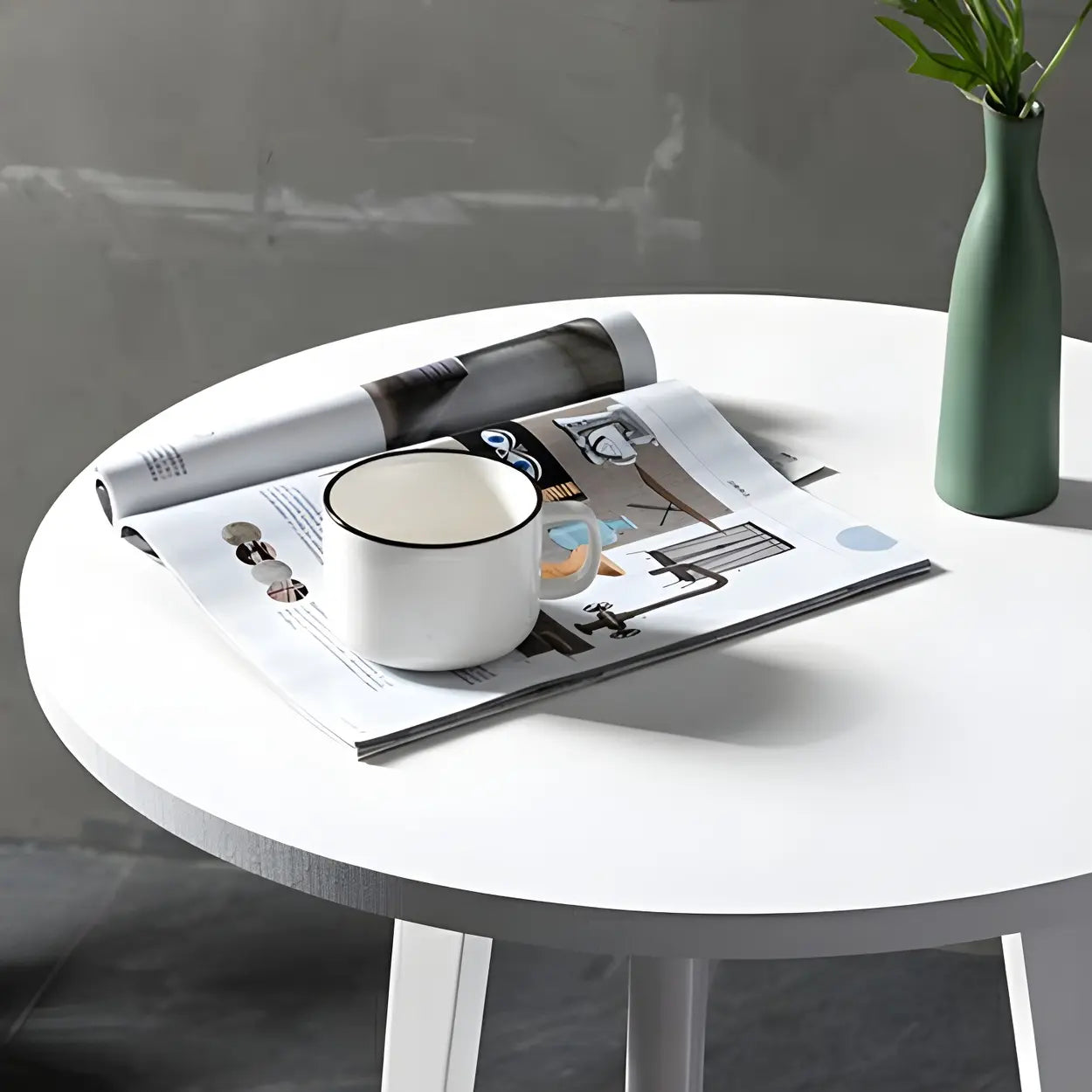 Small Natural Round Wood Bar Table with Storage
