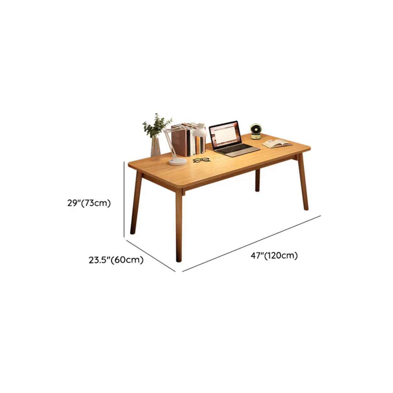 Small Rectangular Natural Wood Writing Desk