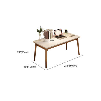 Small Rectangular Natural Wood Writing Desk