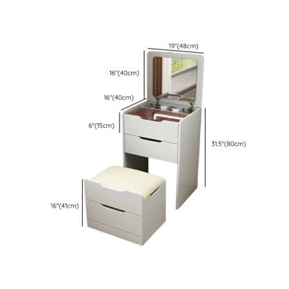 Small White Wood Vanity with Mirror