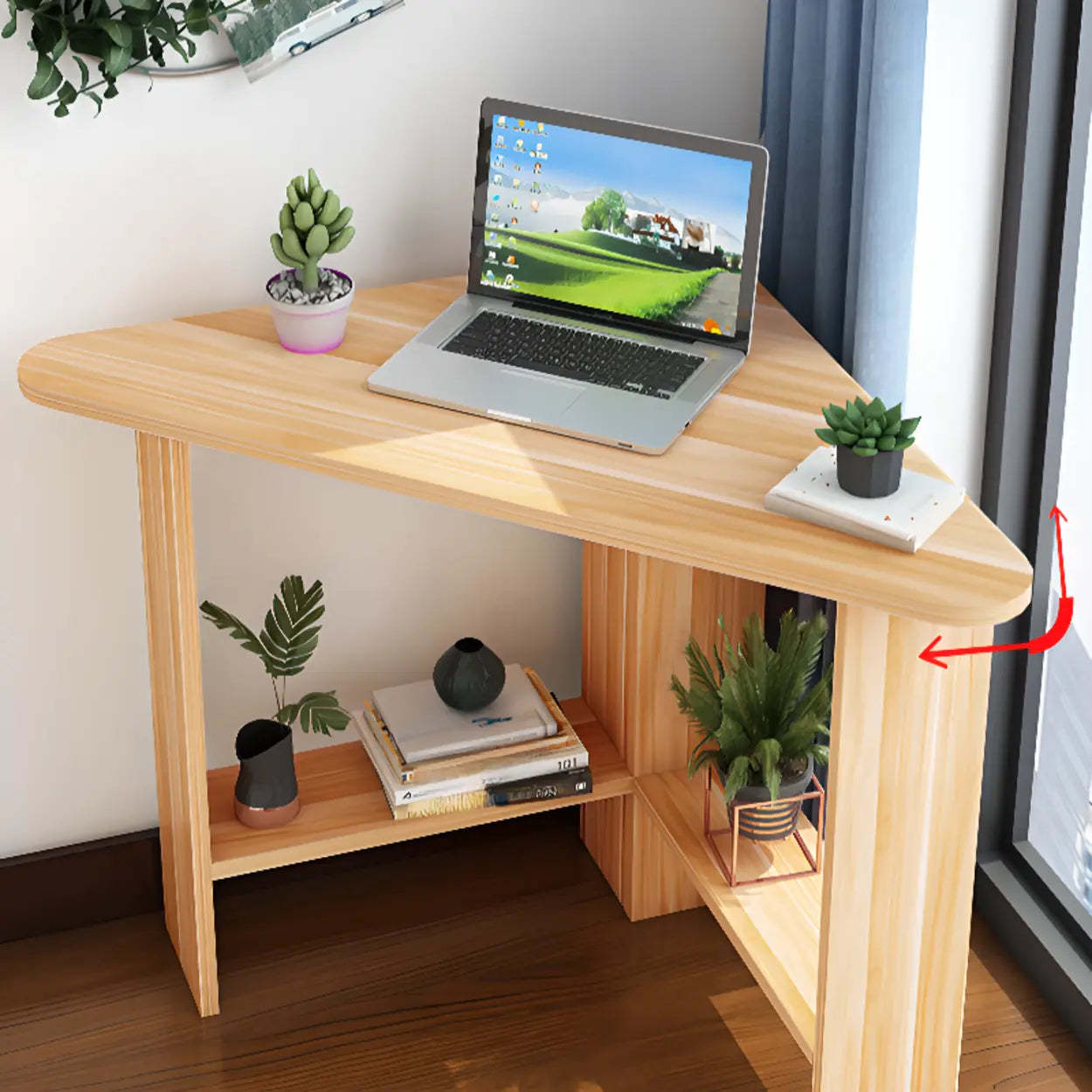 Small Wood Triangle Corner Computer Desk