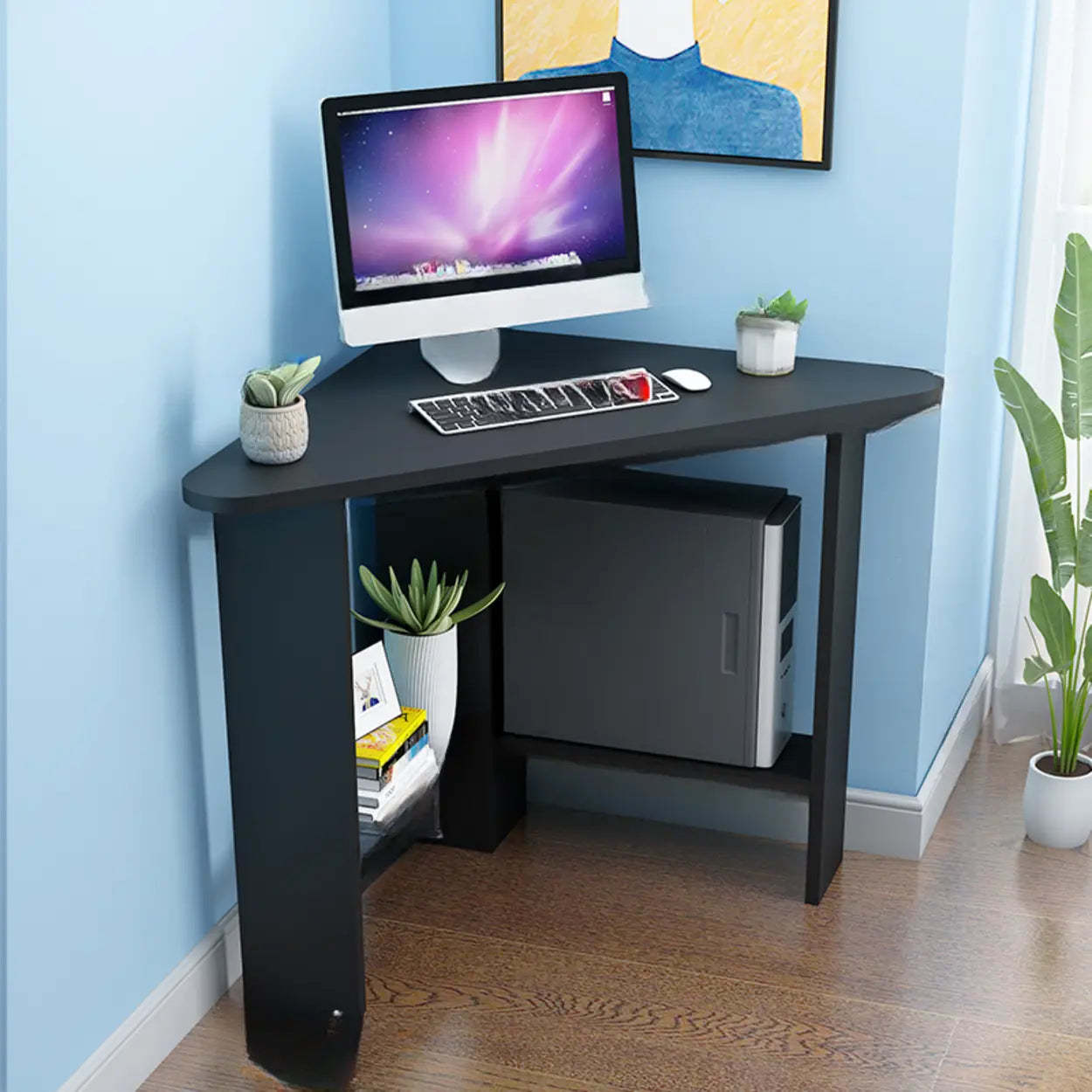 Wood Triangle Corner Computer Desk