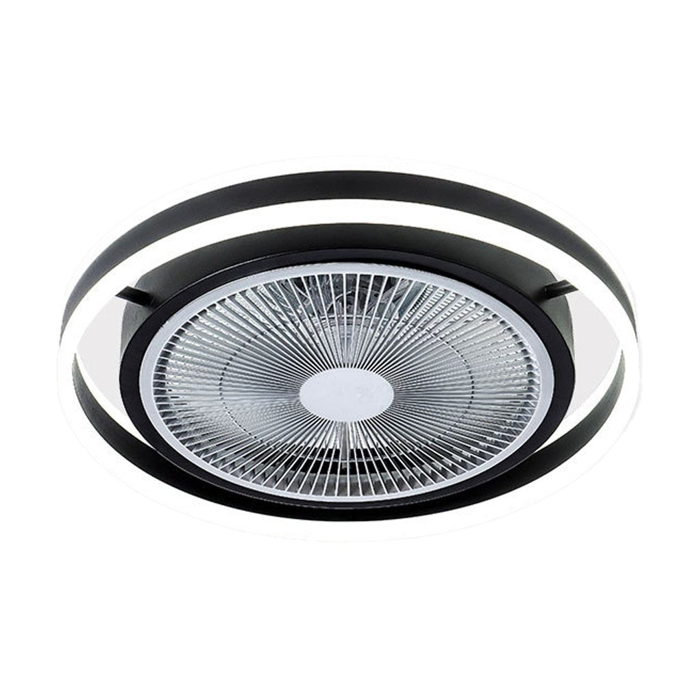 Round Dimming LED Modern Inverter Bladeless Ceiling Fan with Lights-Lighom
