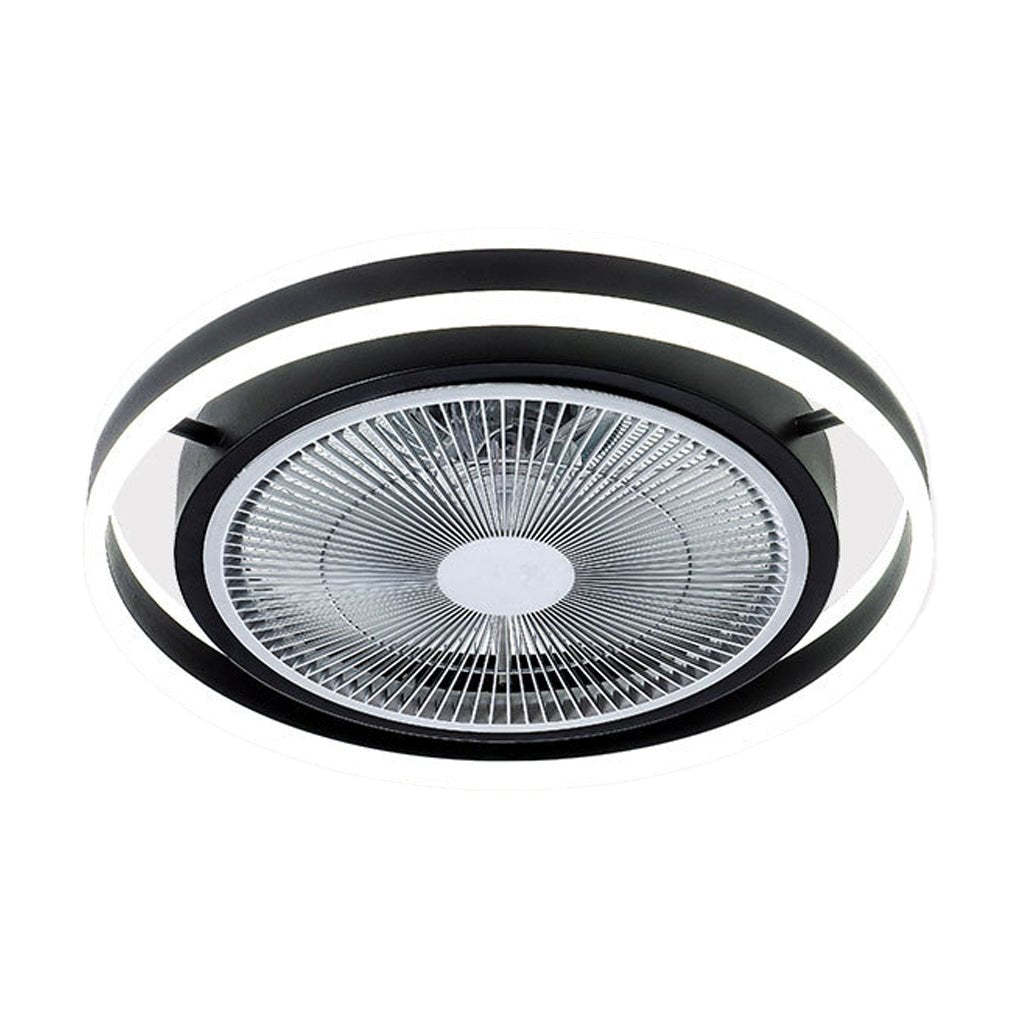 Round Dimming LED Modern Inverter Bladeless Ceiling Fan with Lights-Lighom