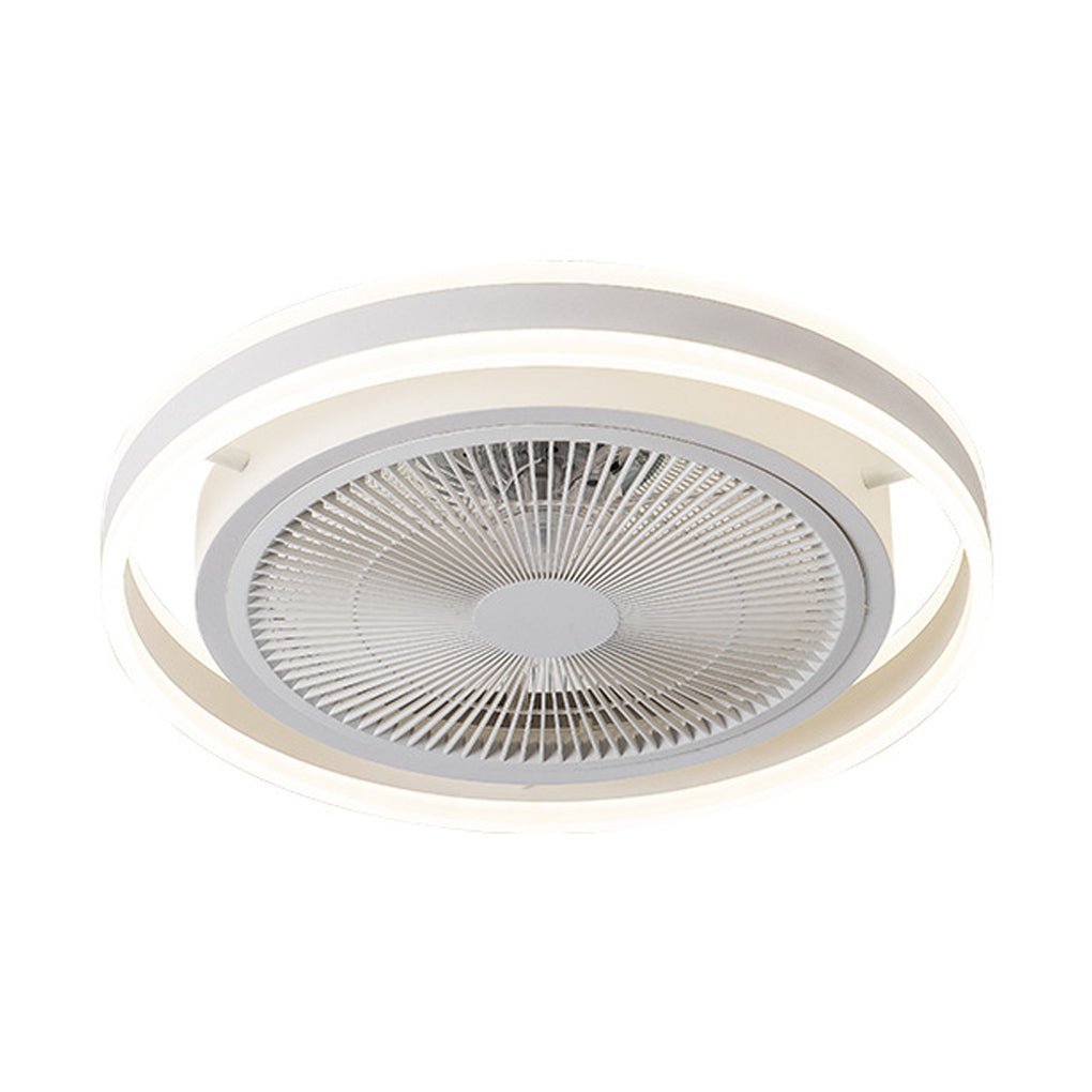 Round Dimming LED Modern Inverter Bladeless Ceiling Fan with Lights-Lighom