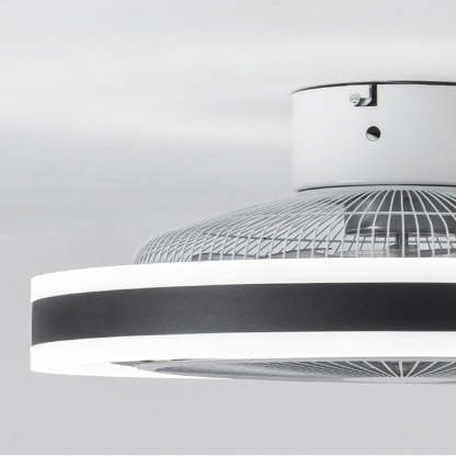 Round Dimming LED Modern Inverter Bladeless Ceiling Fan with Lights-Lighom