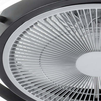 Round Dimming LED Modern Inverter Bladeless Ceiling Fan with Lights-Lighom