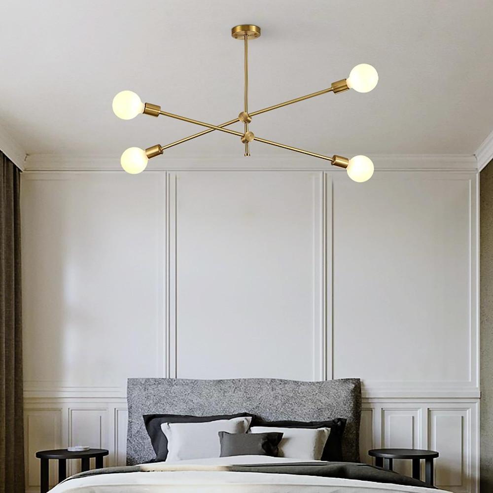 Nordic Sputnik Copper Island Bedroom Chandelier, 4-Bulb