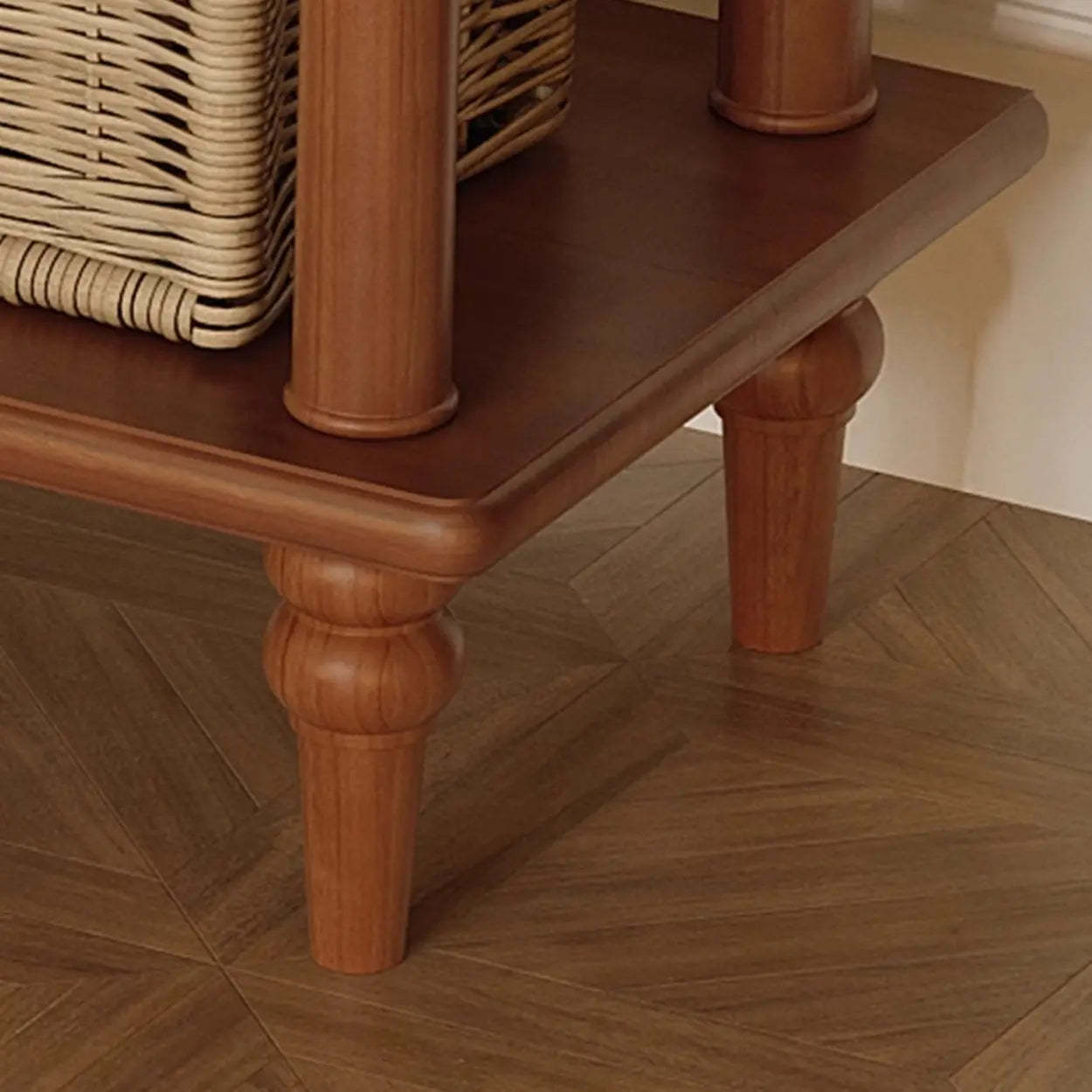 Soft-Close Wood Rectangular Brown Console Table