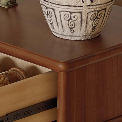 Soft-Close Wood Rectangular Brown Console Table