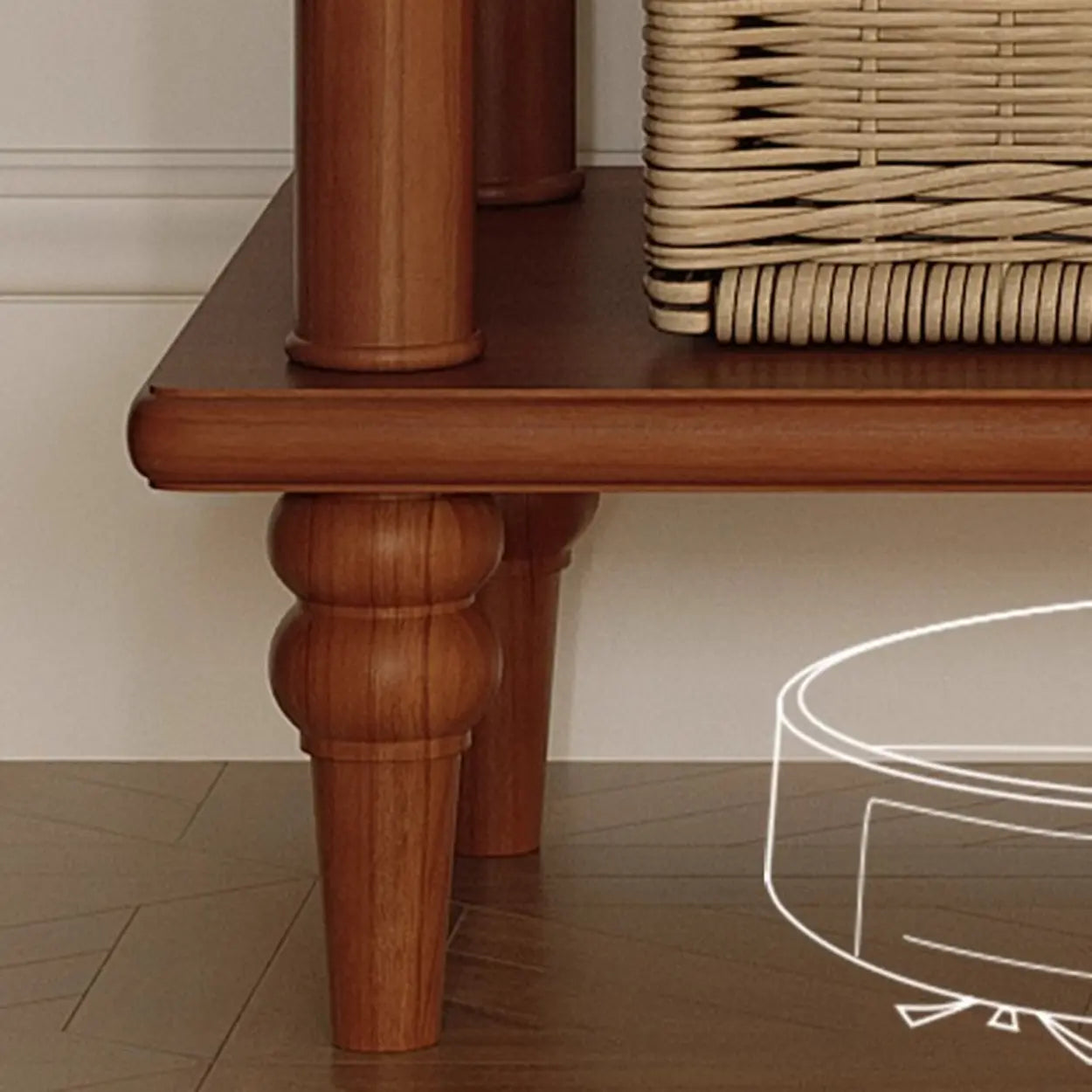 Soft-Close Wood Rectangular Brown Console Table