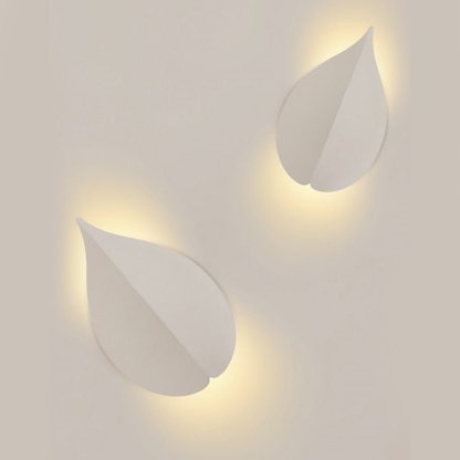 Soft Warm White Modern Leaf Shaped Wall Sconces-Lighom