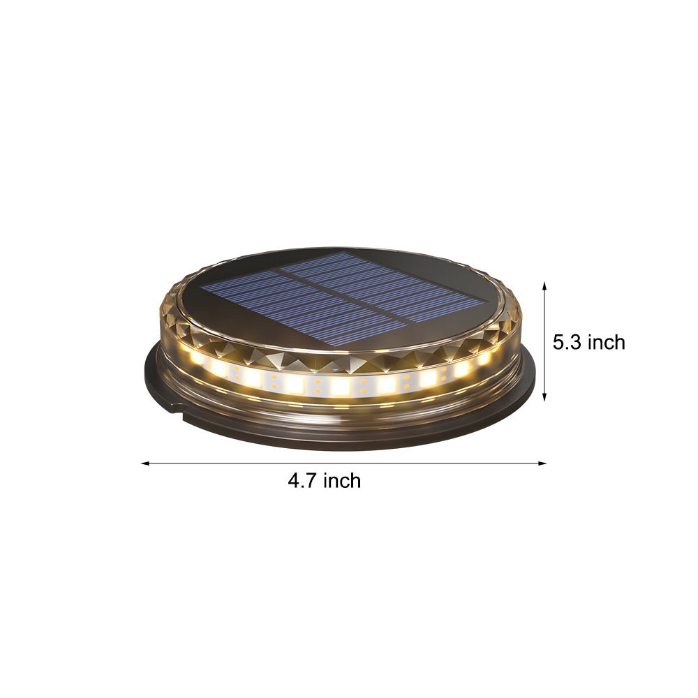 Black Disc Solar LED Pathway Light 4-Pack