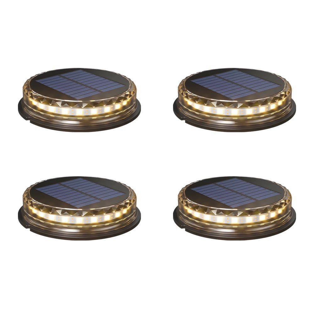 Black Disc Solar LED Pathway Light 4-Pack