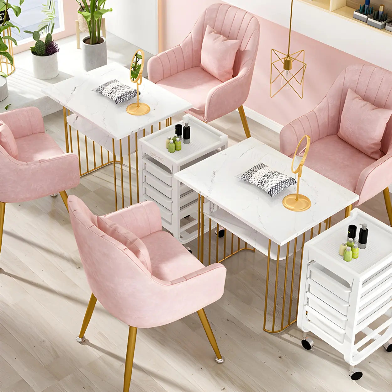 Solid-Back Metal-Leg Upholstered Dining Arm Chair