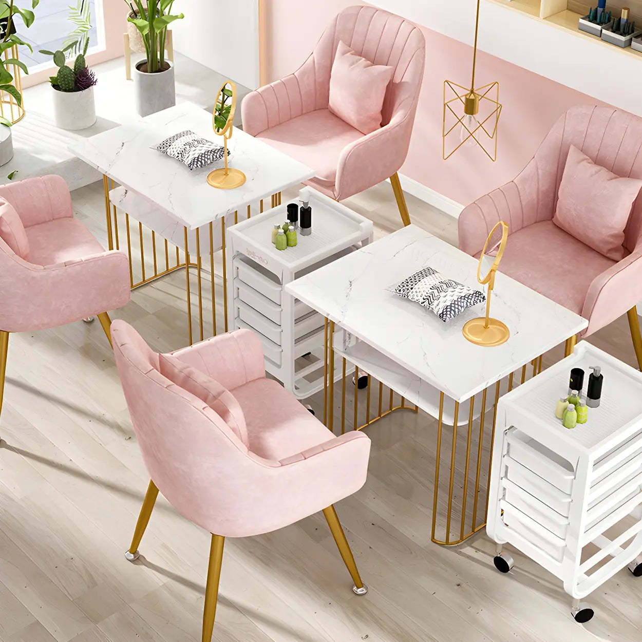 Solid-Back Metal-Leg Upholstered Dining Arm Chair