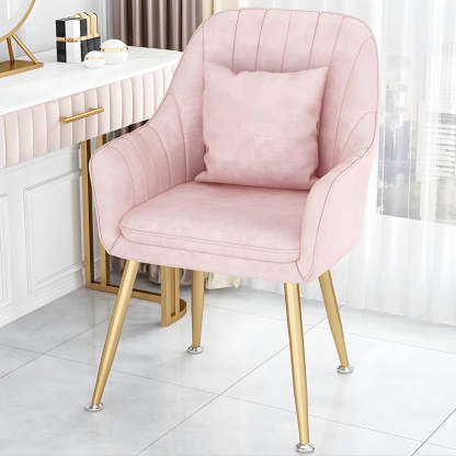 Solid-Back Metal-Leg Upholstered Dining Arm Chair