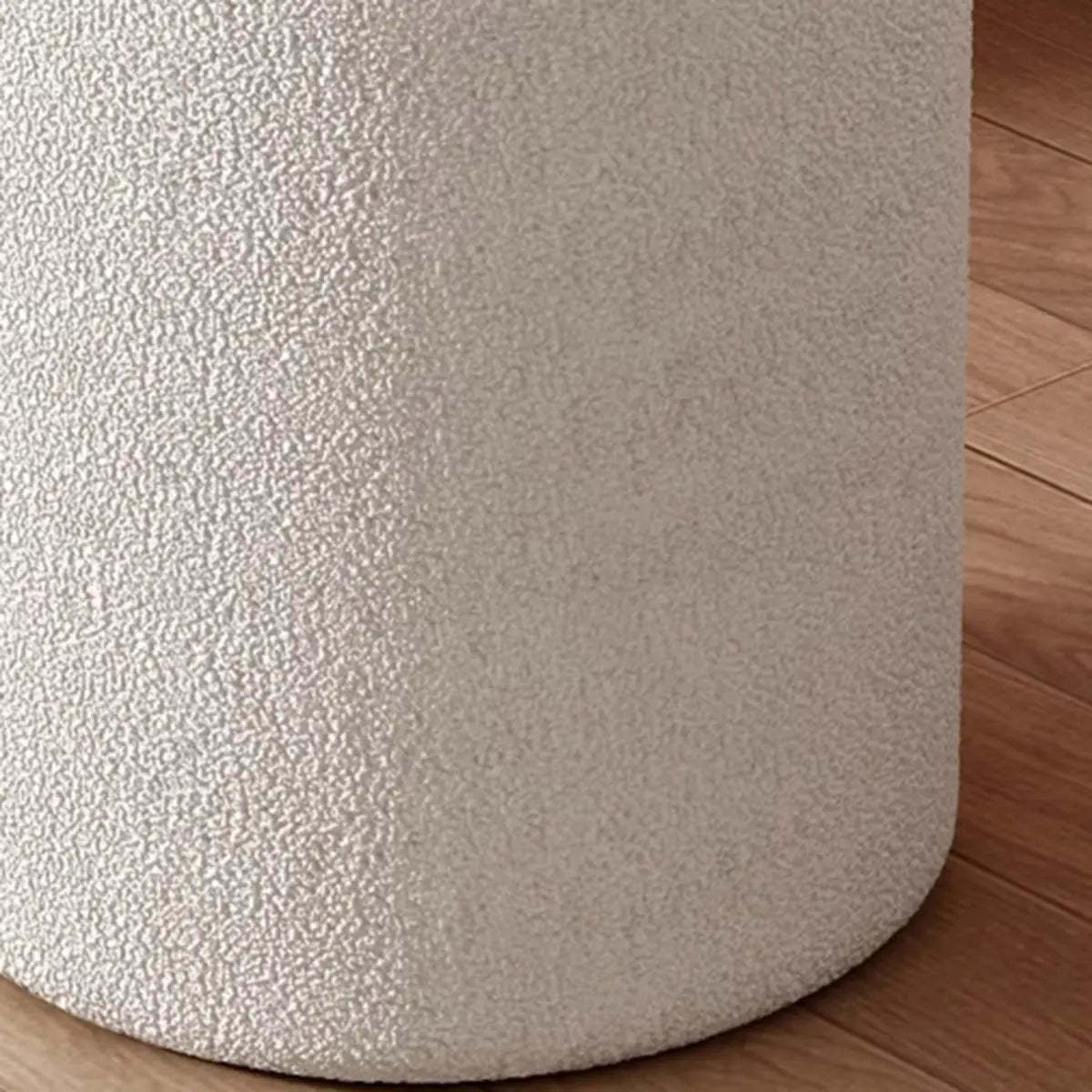 Light Pink Cylindrical Fabric Vanity Stool — Grey / 2 Piece Set