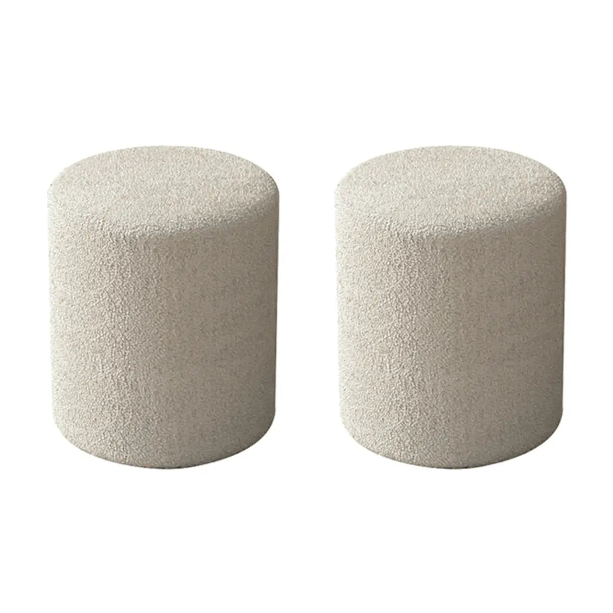 Light Pink Cylindrical Fabric Vanity Stool — Light Pink / 1 Piece