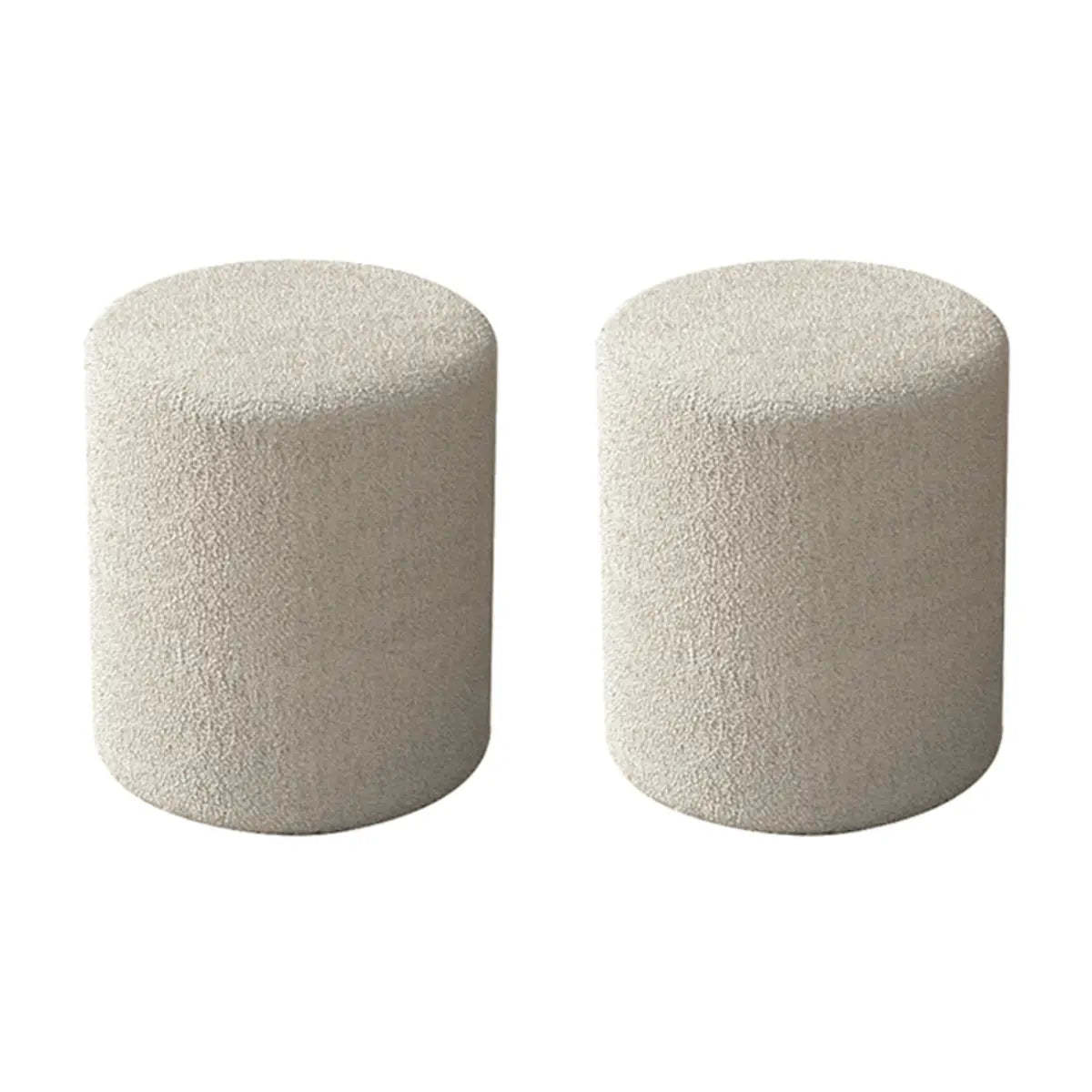 Light Pink Cylindrical Fabric Vanity Stool — Light Pink / 1 Piece