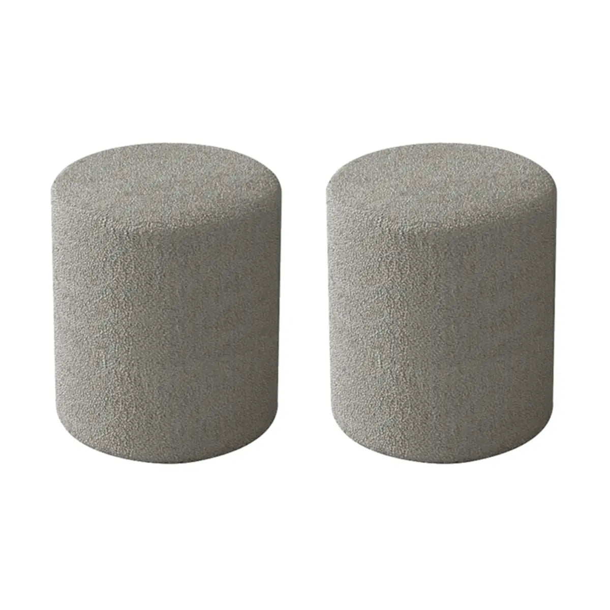 Light Pink Cylindrical Fabric Vanity Stool — Pink / 1 Piece
