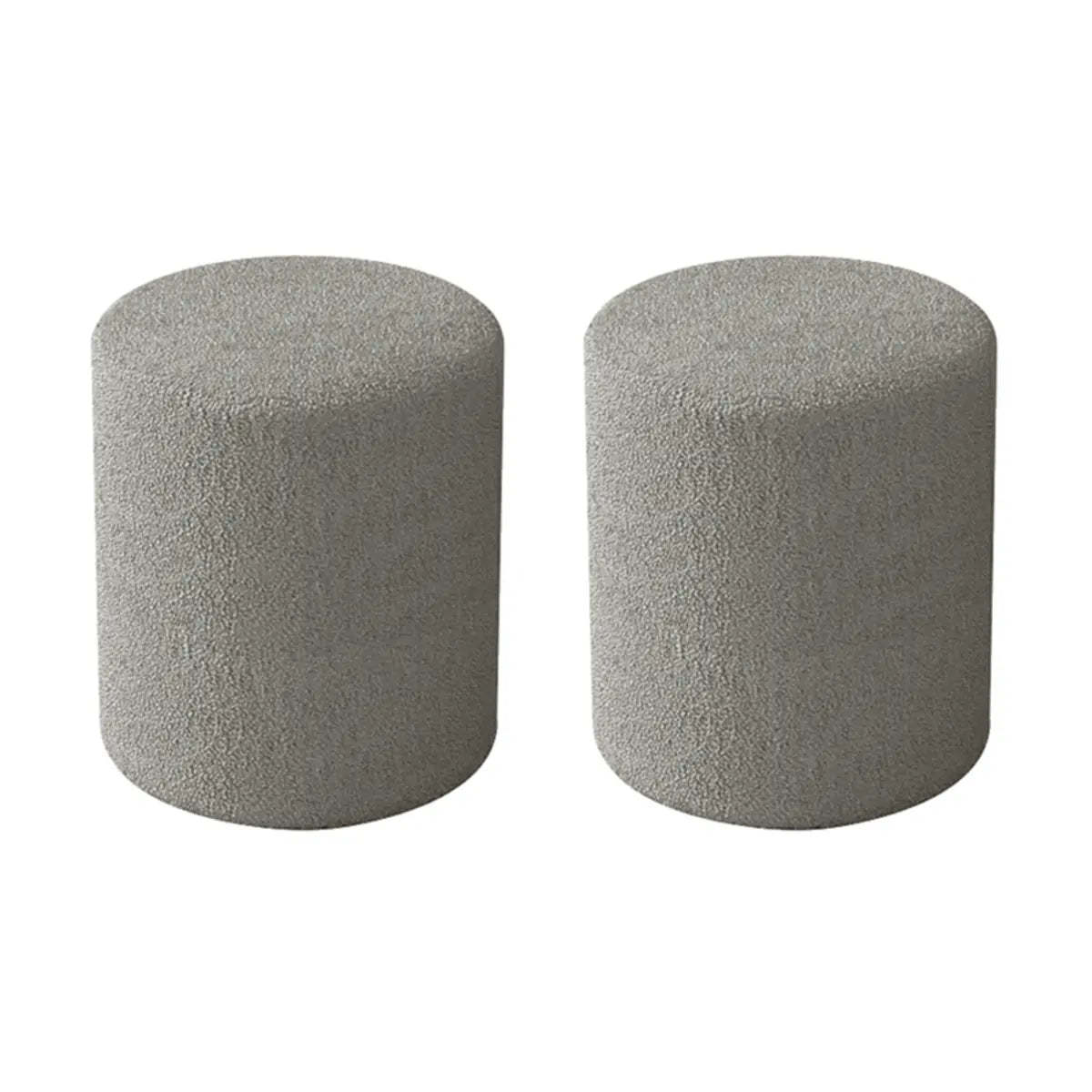 Light Pink Cylindrical Fabric Vanity Stool — Pink / 1 Piece