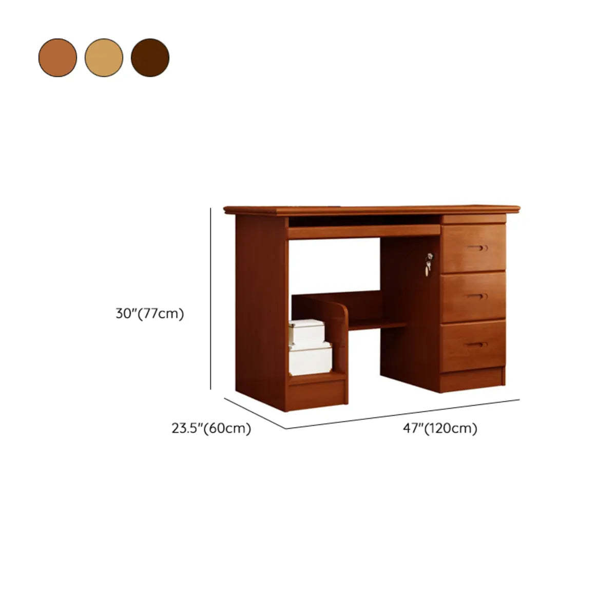 Wood Locking Drawer Keyboard Tray Computer Desk