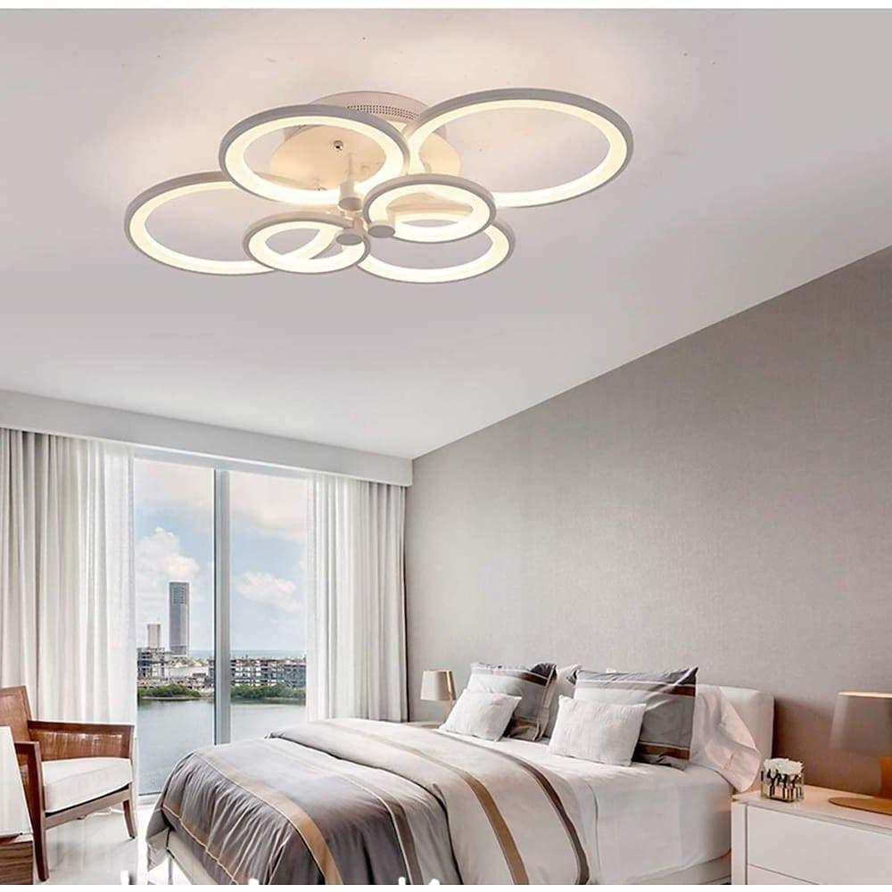 Elegant Semi Flush Mount Ceiling Lights with Unique Overlapping Rings-Lighom