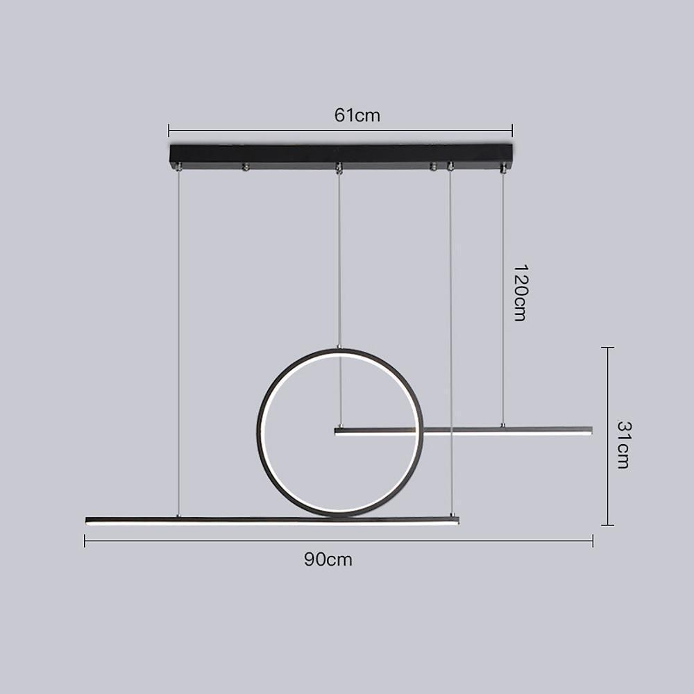 Circle Linear Design LED Modern Chandelier Hanging Ceiling Lights-Lighom
