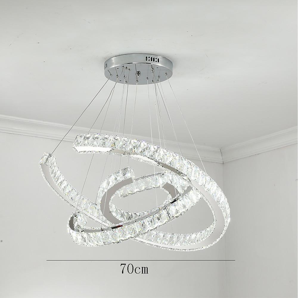 Wave Flush Mount Lighting for Dining Room LED Crystal Stainless Steel Ceiling Lights-Lighom