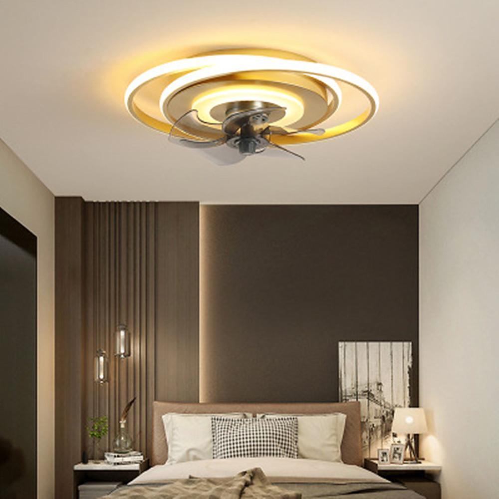 Geometric Modern Ceiling Fans with LED Light-Lighom
