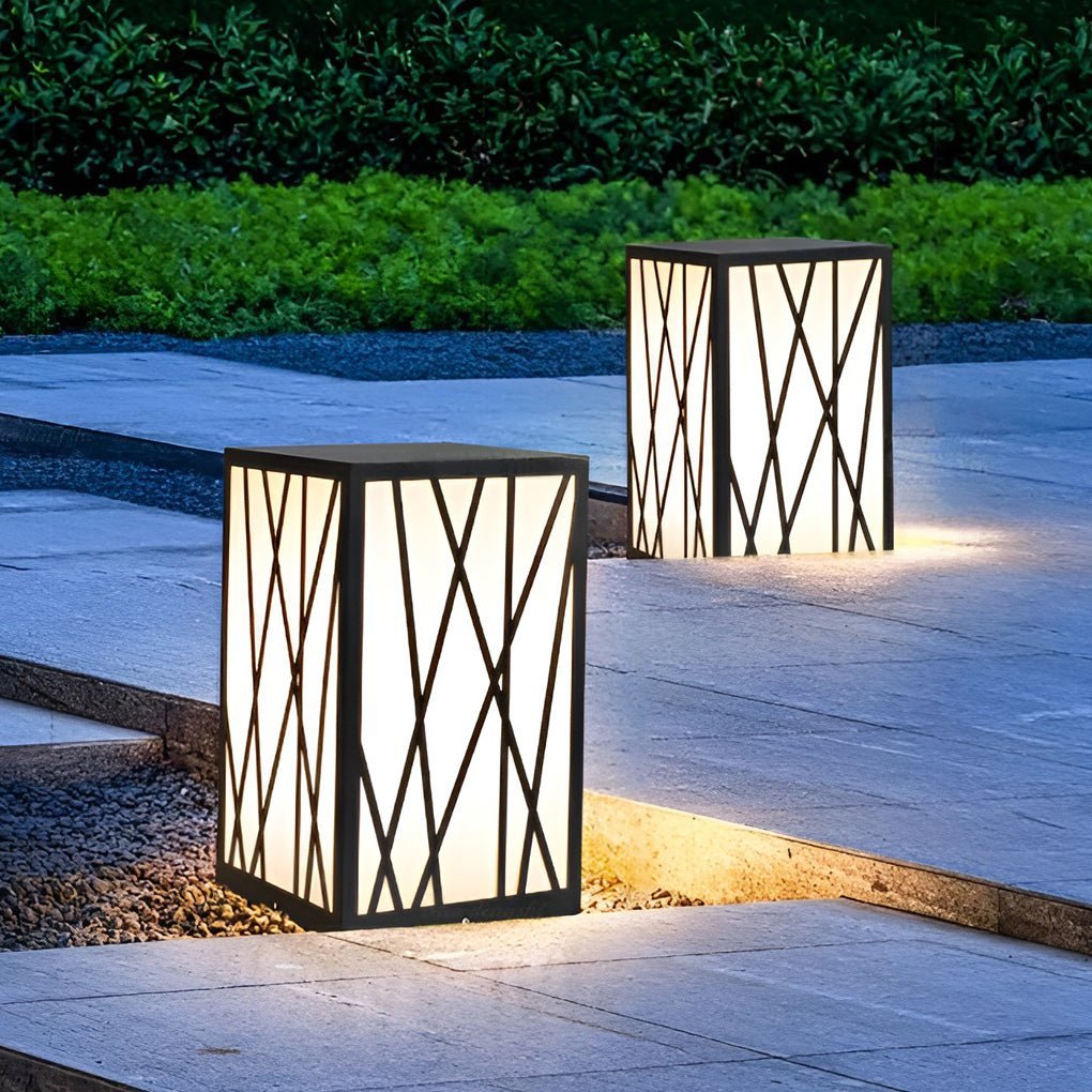 Square 20W LED Waterproof Modern Solar Post Lights Outdoor Pathway Lights-Lighom