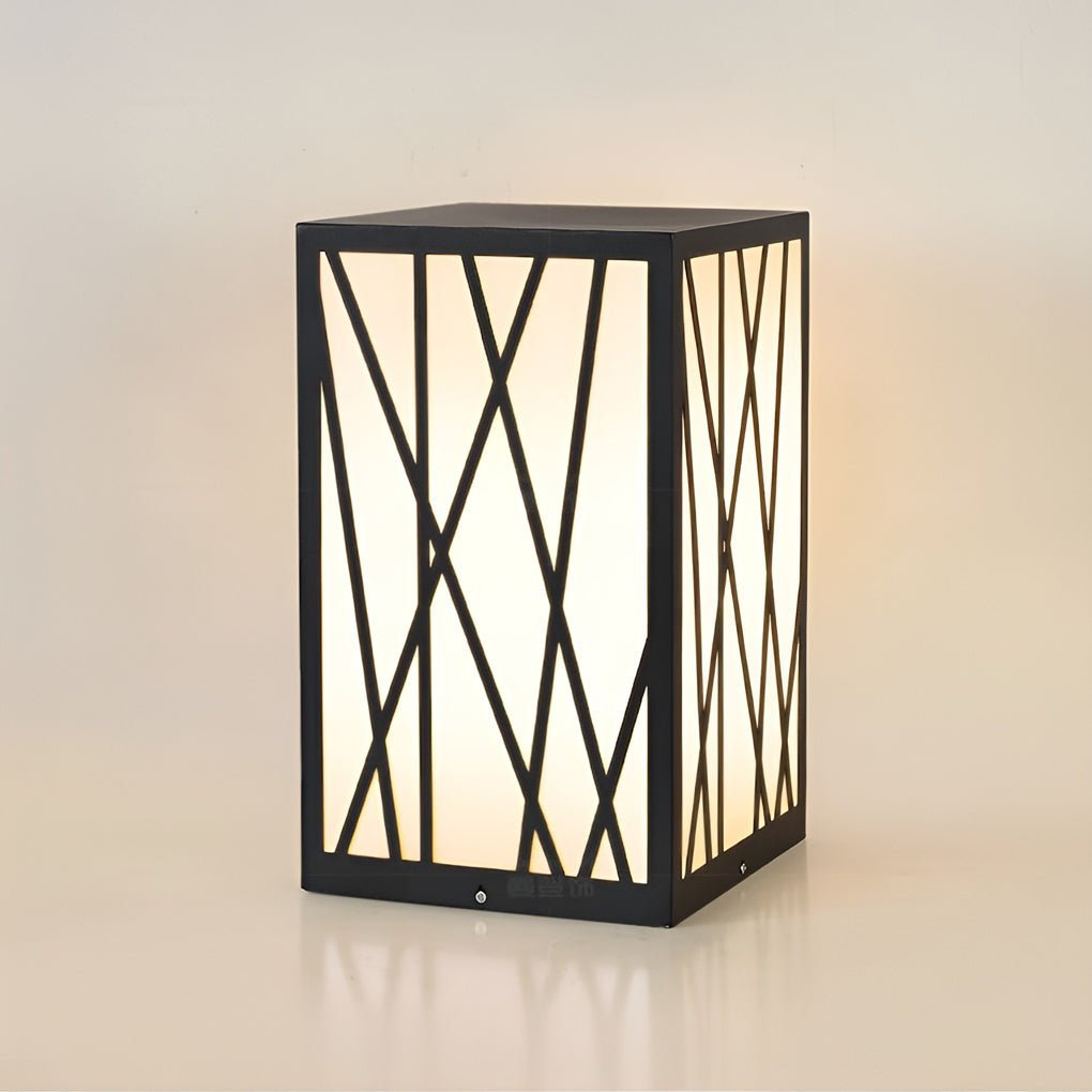 Square 20W LED Waterproof Modern Solar Post Lights Outdoor Pathway Lights-Lighom