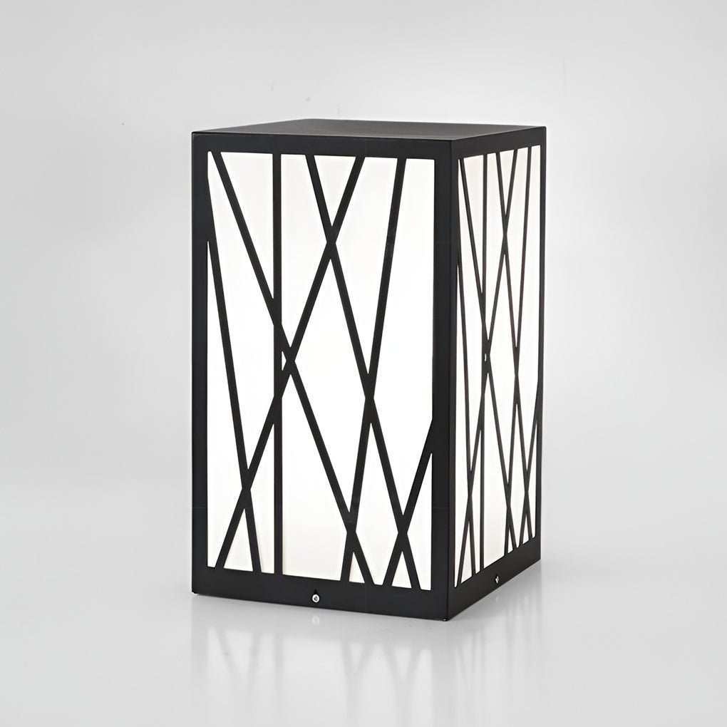 Square 20W LED Waterproof Modern Solar Post Lights Outdoor Pathway Lights-Lighom