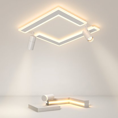 Square Dimmable Modern Flush Mount — White