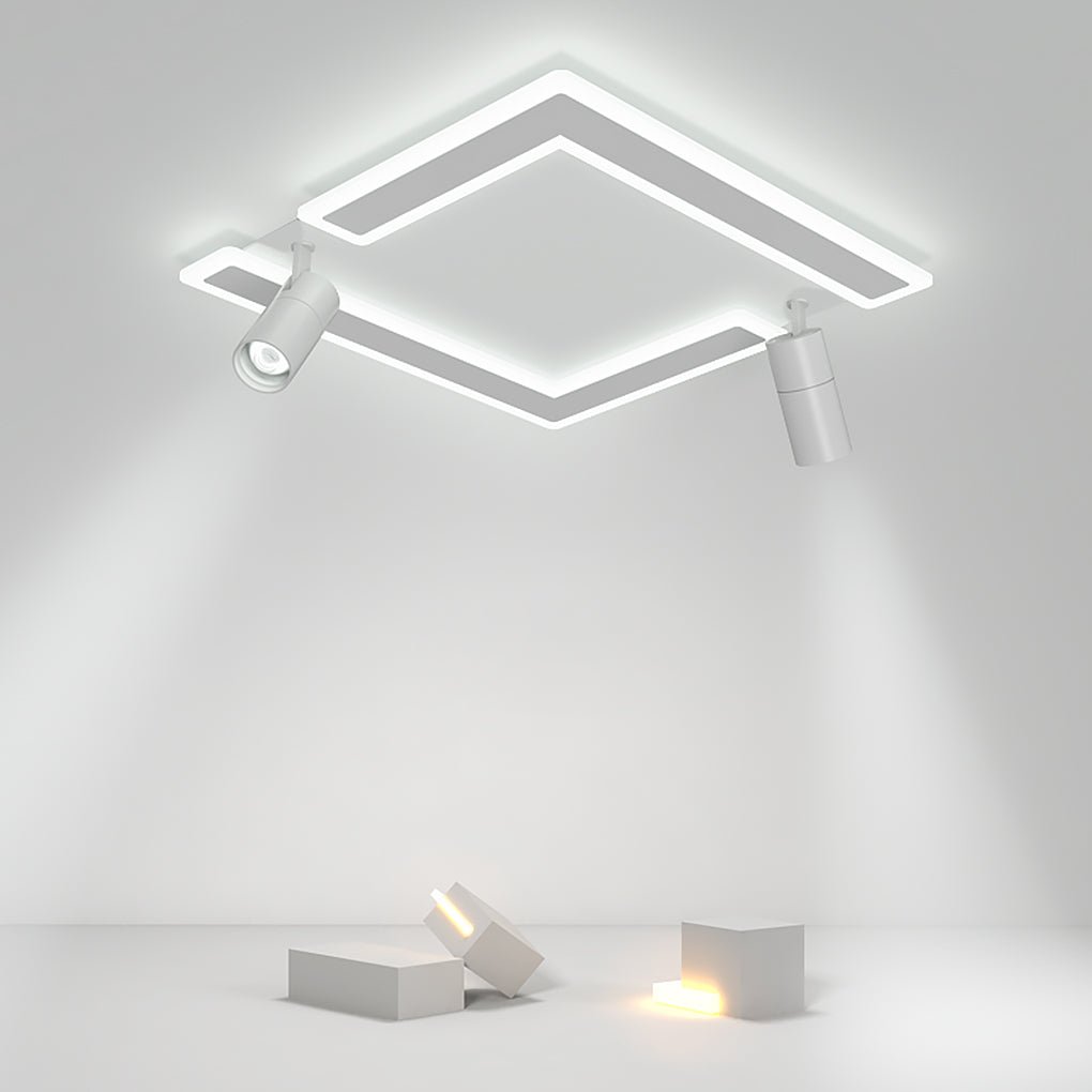 Square Dimmable Modern Flush Mount — Warm White