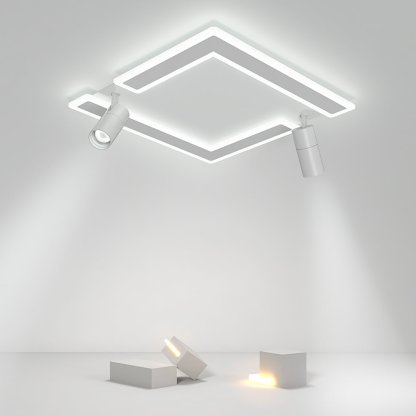 Square Dimmable Modern Flush Mount — Warm White