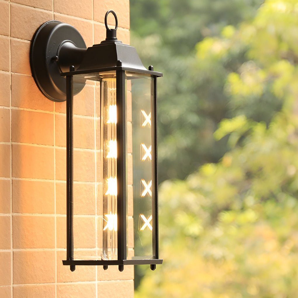 Square Glass Wall Lamp Outdoor Wall Sconce Lighting LED Waterproof Wall Lights-Lighom