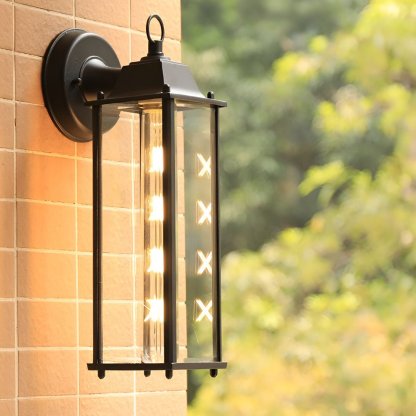 Square Glass Wall Lamp Outdoor Wall Sconce Lighting LED Waterproof Wall Lights-Lighom