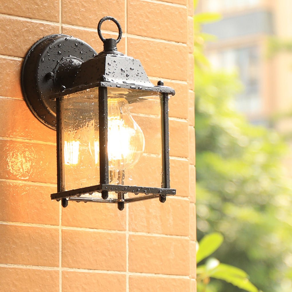 Square Glass Wall Lamp Outdoor Wall Sconce Lighting LED Waterproof Wall Lights-Lighom