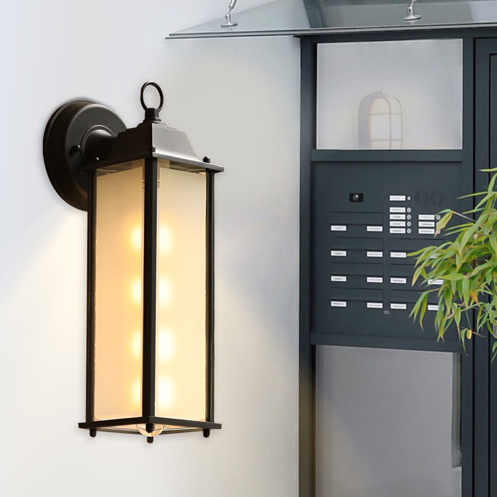 Square Glass Wall Lamp Outdoor Wall Sconce Lighting LED Waterproof Wall Lights-Lighom