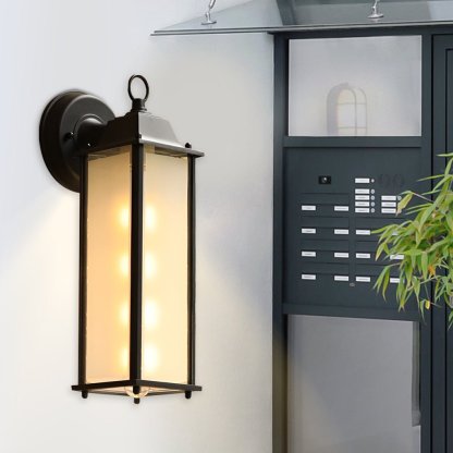 Square Glass Wall Lamp Outdoor Wall Sconce Lighting LED Waterproof Wall Lights-Lighom
