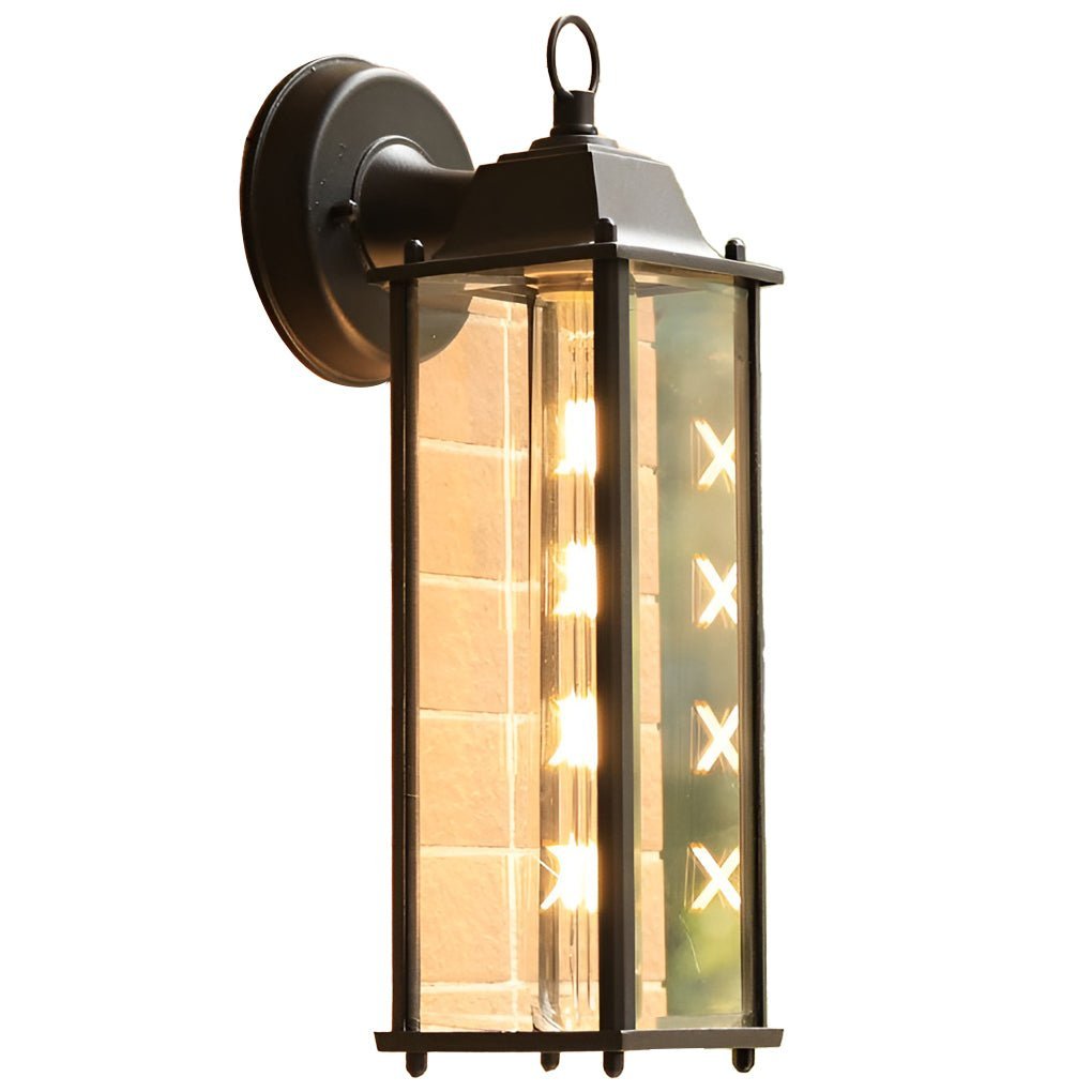 Square Glass Wall Lamp Outdoor Wall Sconce Lighting LED Waterproof Wall Lights-Lighom