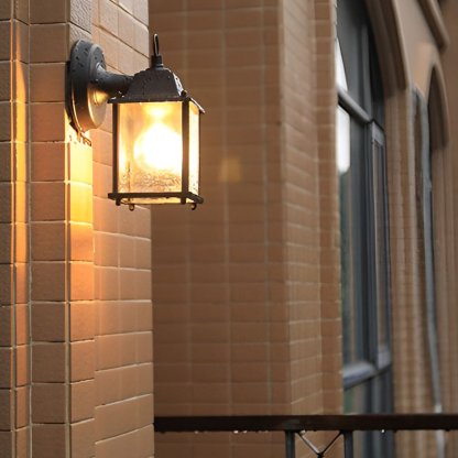 Square Glass Wall Lamp Outdoor Wall Sconce Lighting LED Waterproof Wall Lights-Lighom