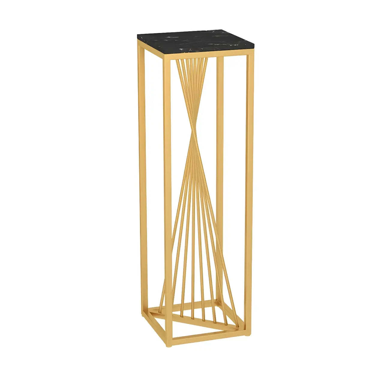 Black Square Gold Metal Display Plant Stand