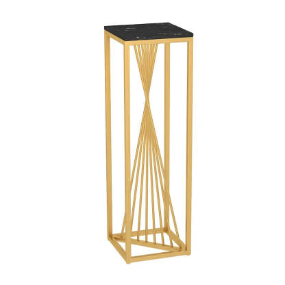 Black Square Gold Metal Display Plant Stand