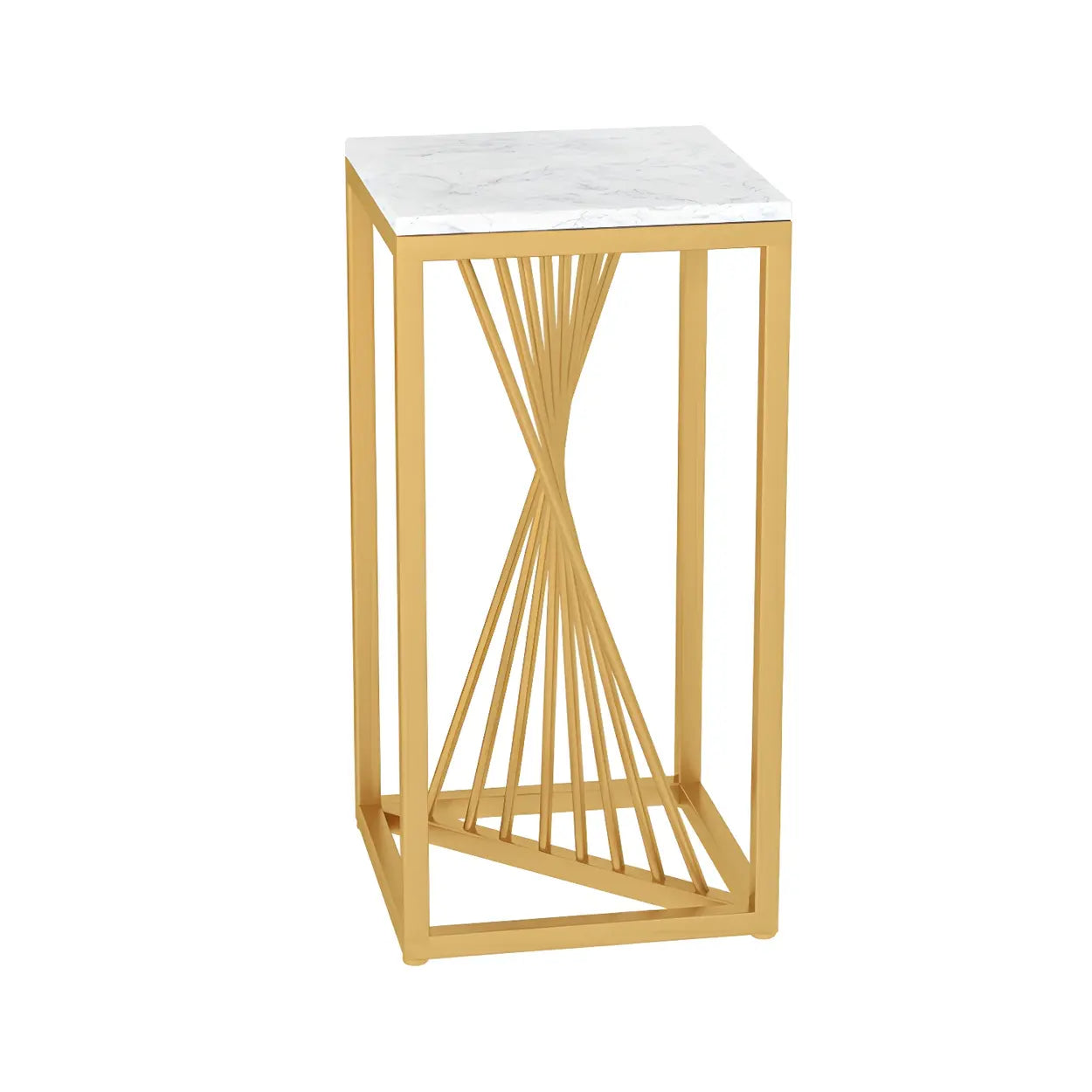 Black Square Gold Metal Display Plant Stand