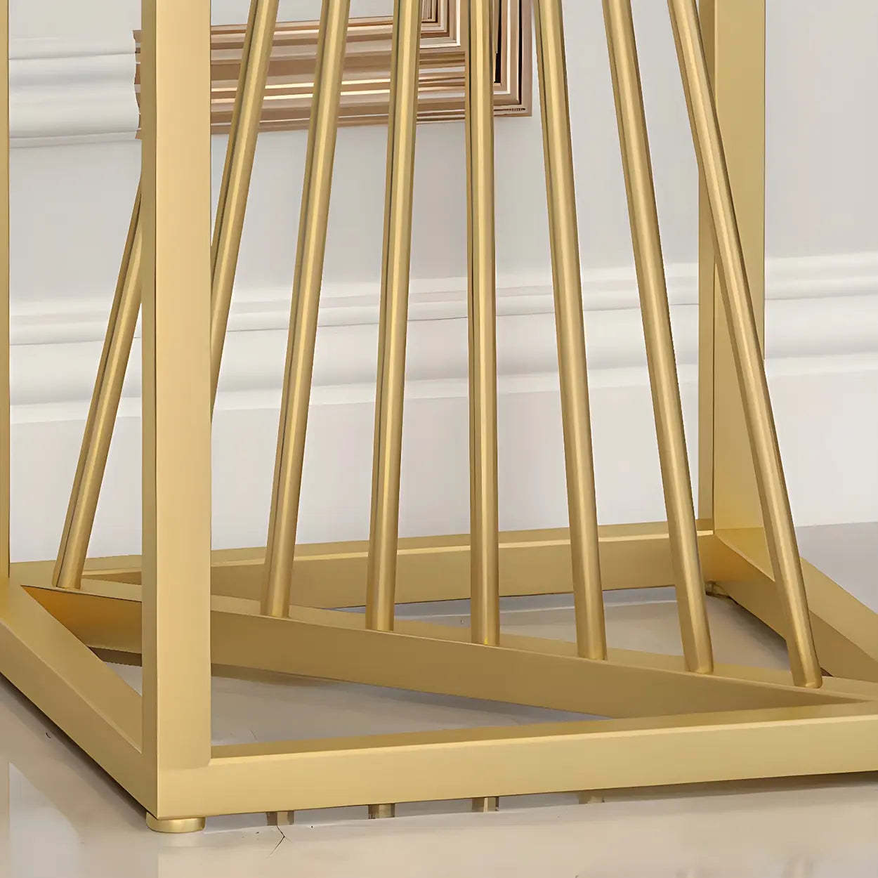 Black Square Gold Metal Display Plant Stand