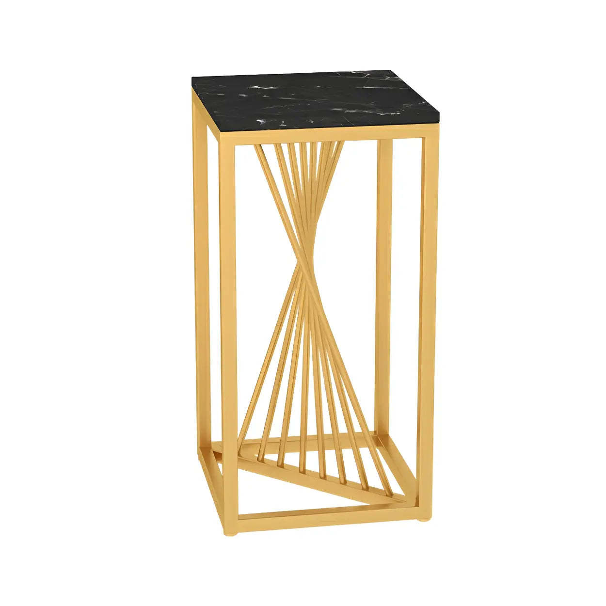 Black Square Gold Metal Display Plant Stand